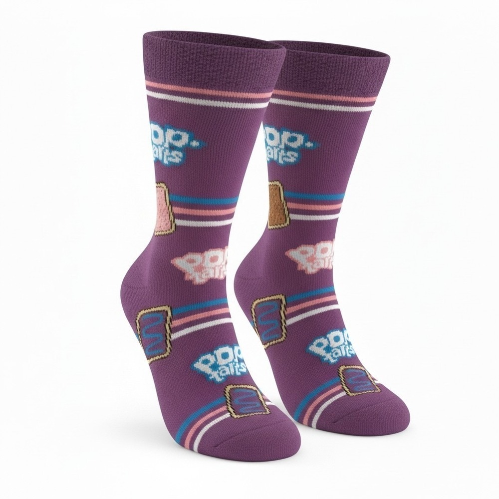 Odd Sox Pop Tarts Purple Crazy Funny Novelty Crew Socks Men's Size 6-12 NWT